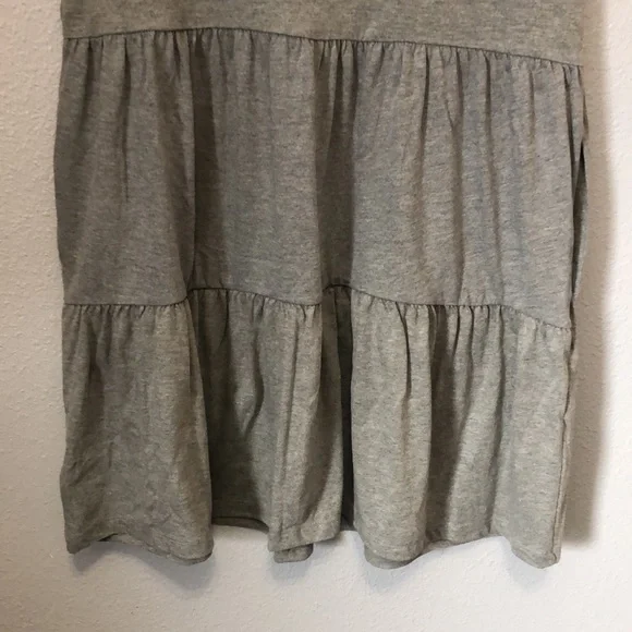 GAP dress Women's M light heather gray cap sleeve tiered knit v neck petite EUC - Picture 7 of 11